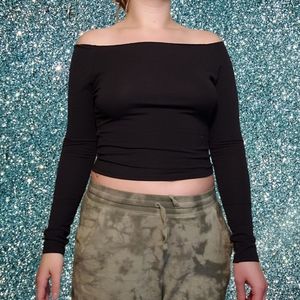 Basic black brandy Melville off the shoulder shirt